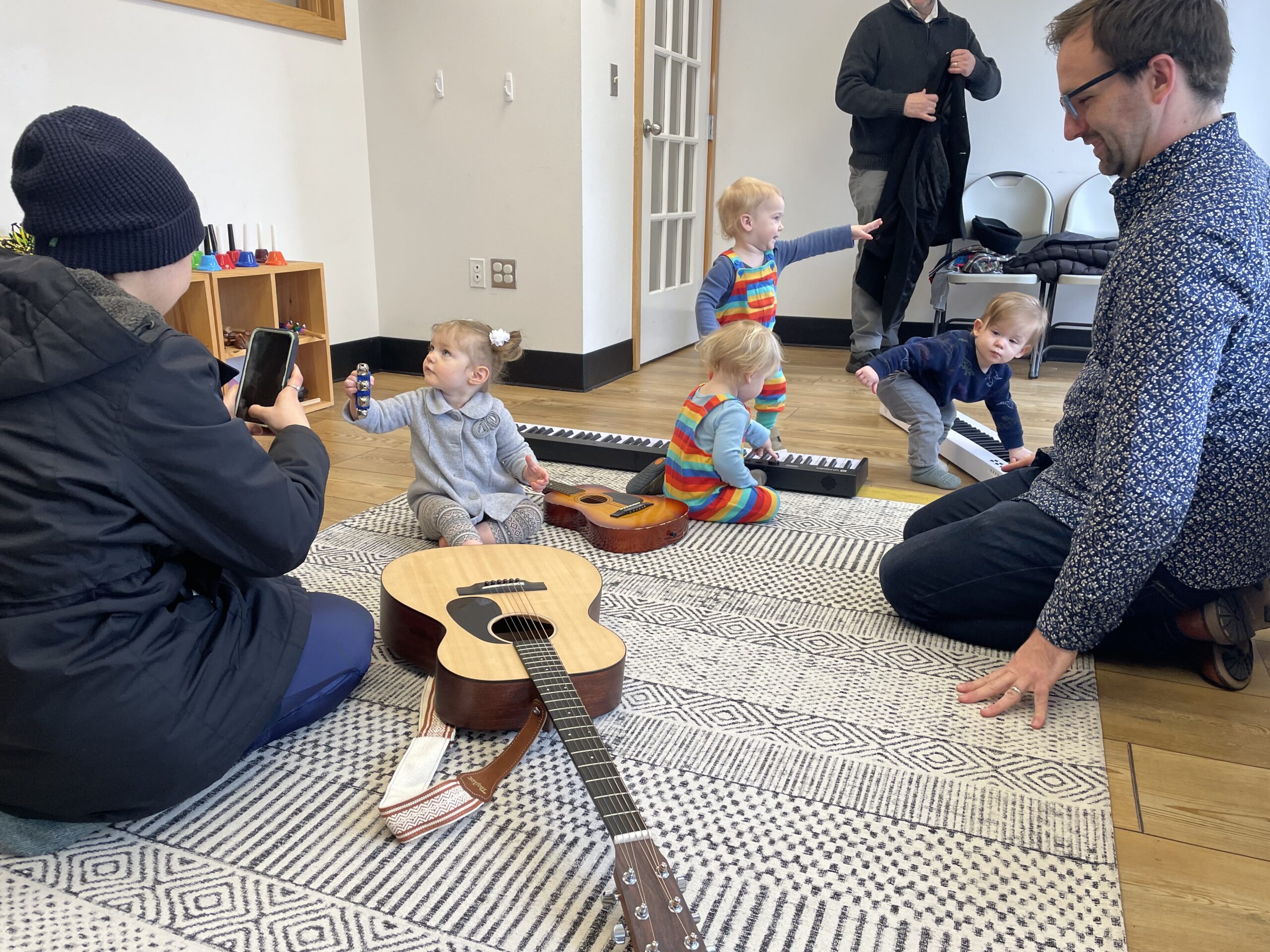 classroom of kids playing instruments